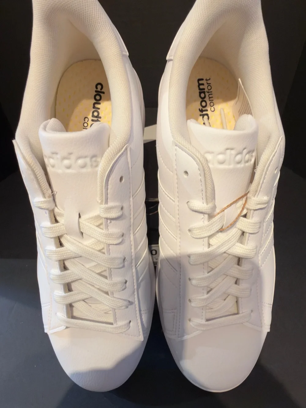 adidas Men's Grand Court White Casual Sneakers with comfort foam insoles 10M